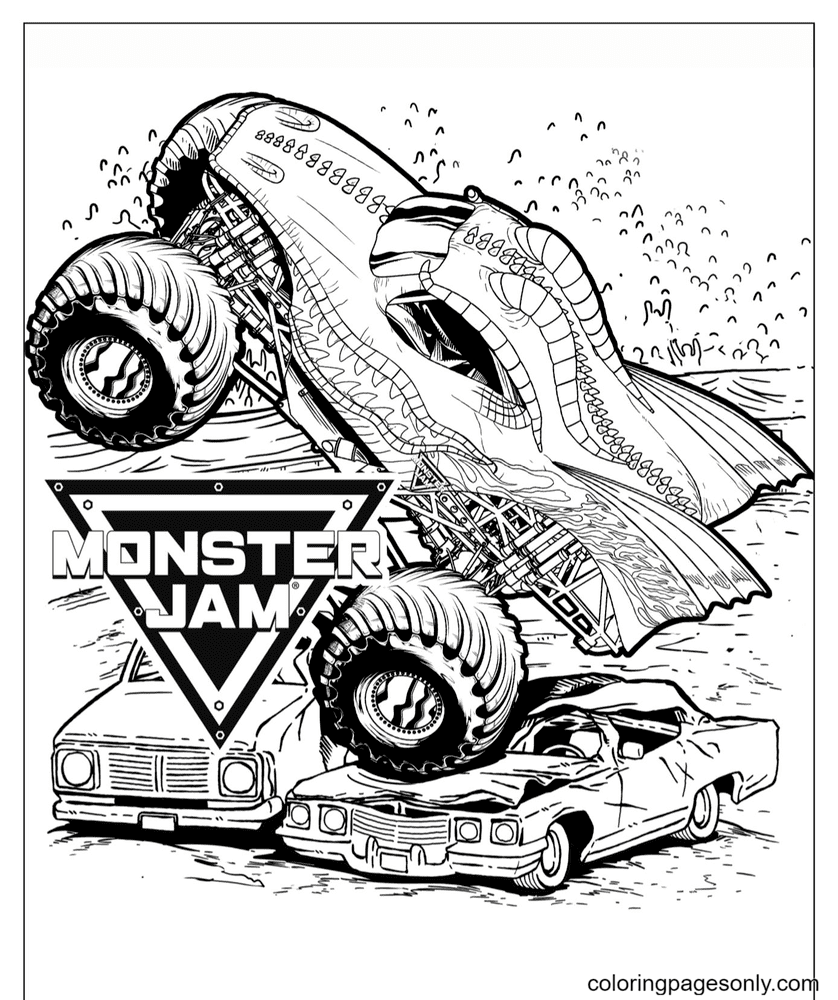 Monster Truck Speed Coloring Page Free Printable Coloring Pages