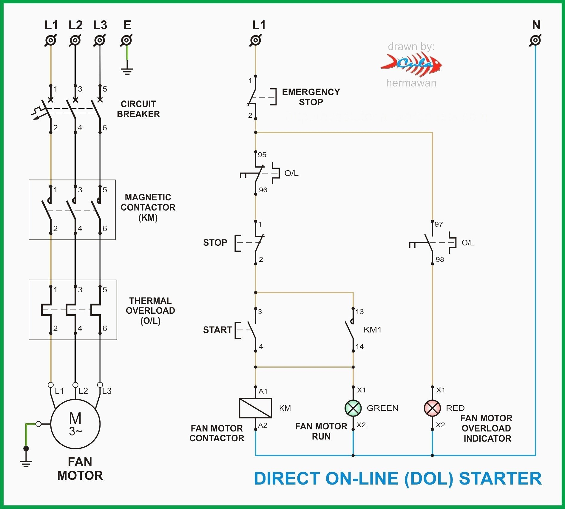 Motor Starter Wiring Diagram Start Stop Cadician 39 s Blog