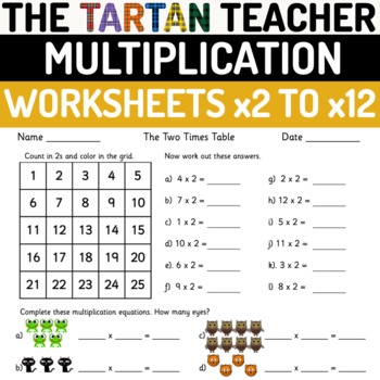 Multiplication Fact Worksheets X2 To X12 Times Table Practise Activities