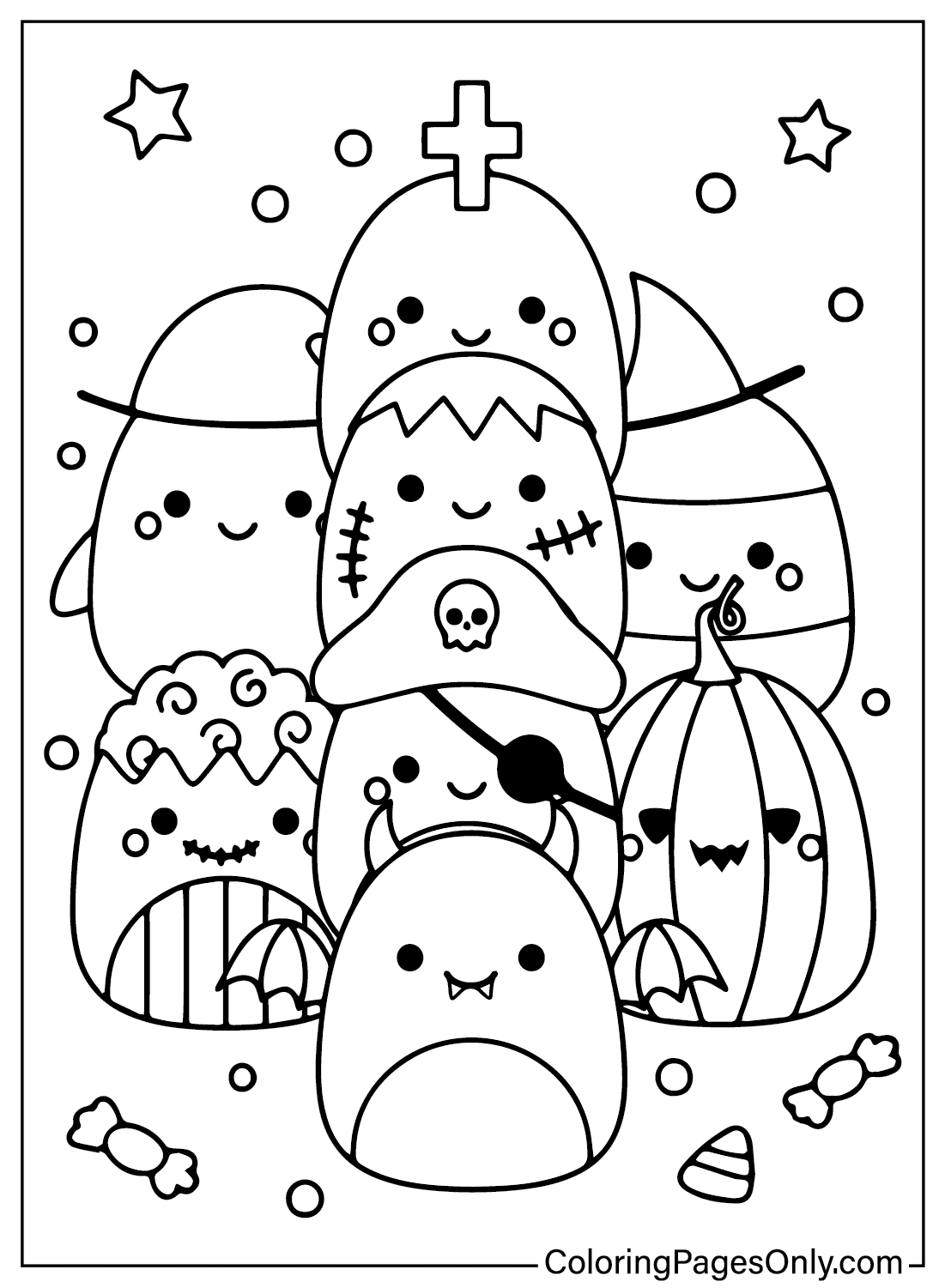 Mummy Squishmallow Coloring Page Free Printable Coloring Pages