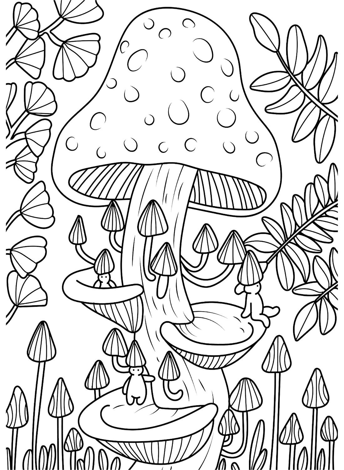 Mushroom Color Pages Free Printable Coloring Pages