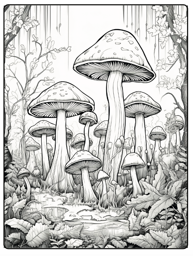 Mushroom Coloring Book Discover The Whimsy Of Fungi Through Colors 