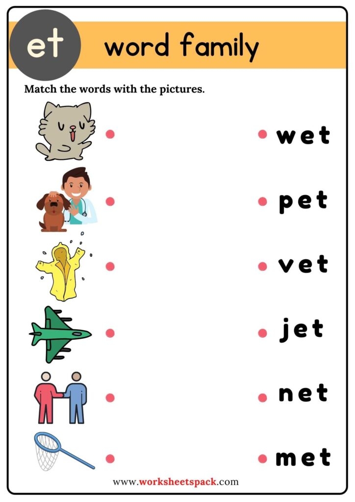 Net Word Family Worksheet