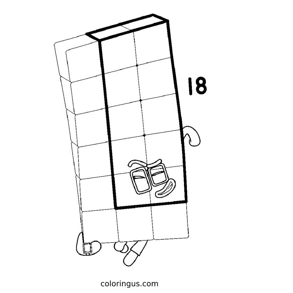 Numberblocks 13 Coloring Page Coloringus