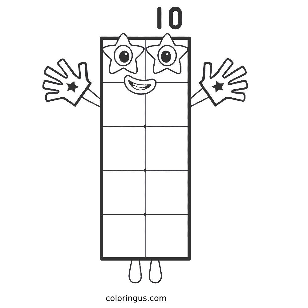 Numberblocks 20 Coloring Page Coloringus