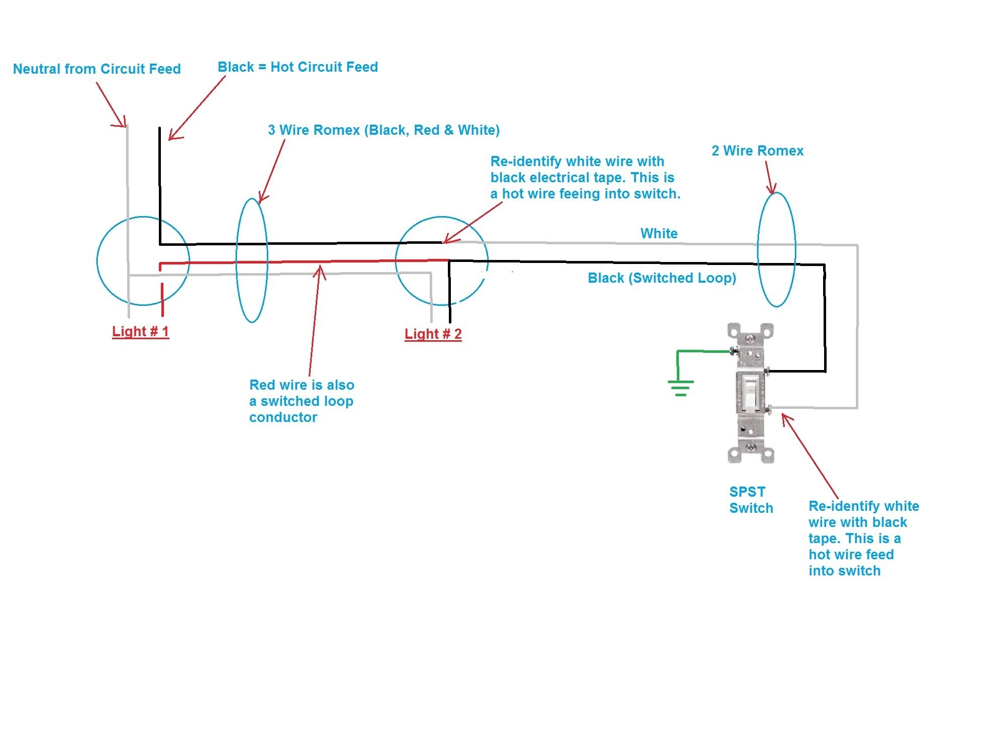 One Light Two Switches Wiring Diagrams