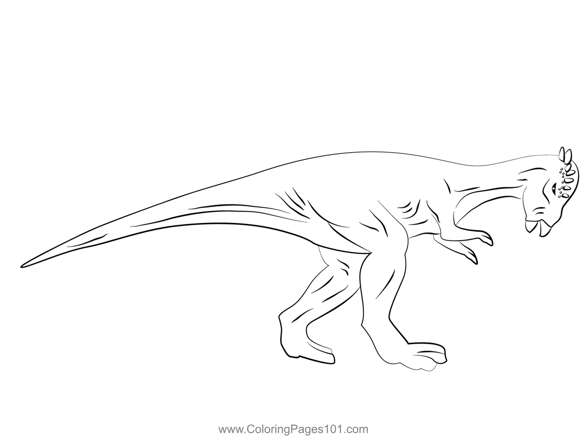 Pachycephalosaurus Walking Coloring Page For Kids Free Dinosaurs 