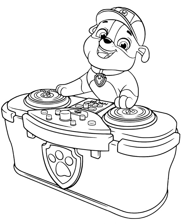 Paw Patrol Coloring Pages Rubble