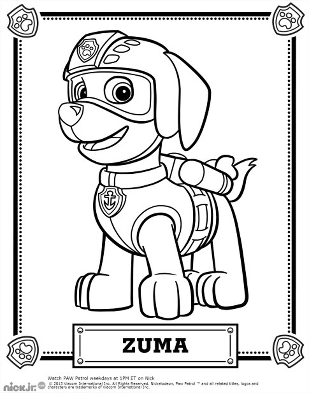PAW Patrol Colouring Pages For Kids