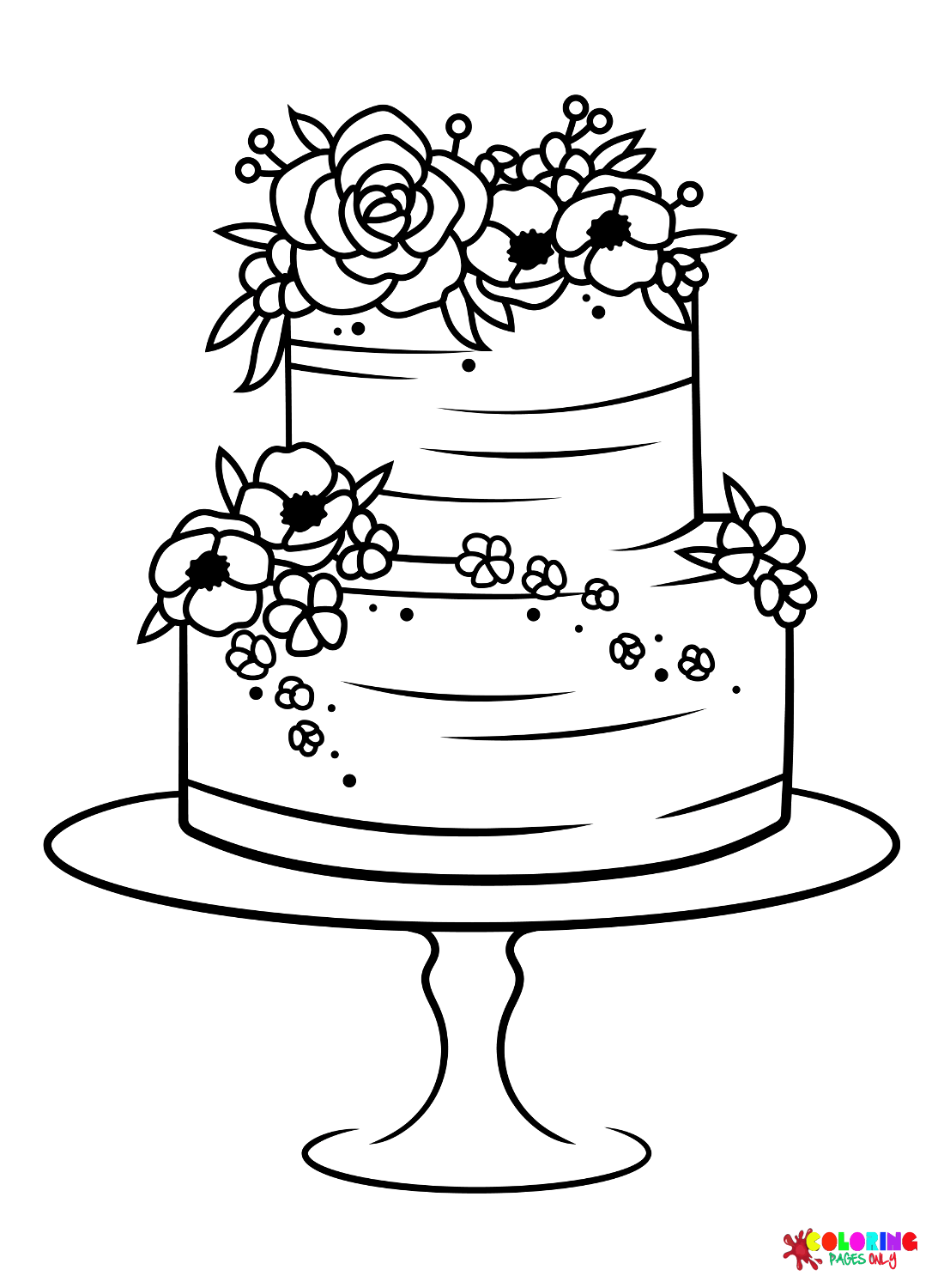 Pictures Wedding Cake Coloring Page Free Printable Coloring Pages