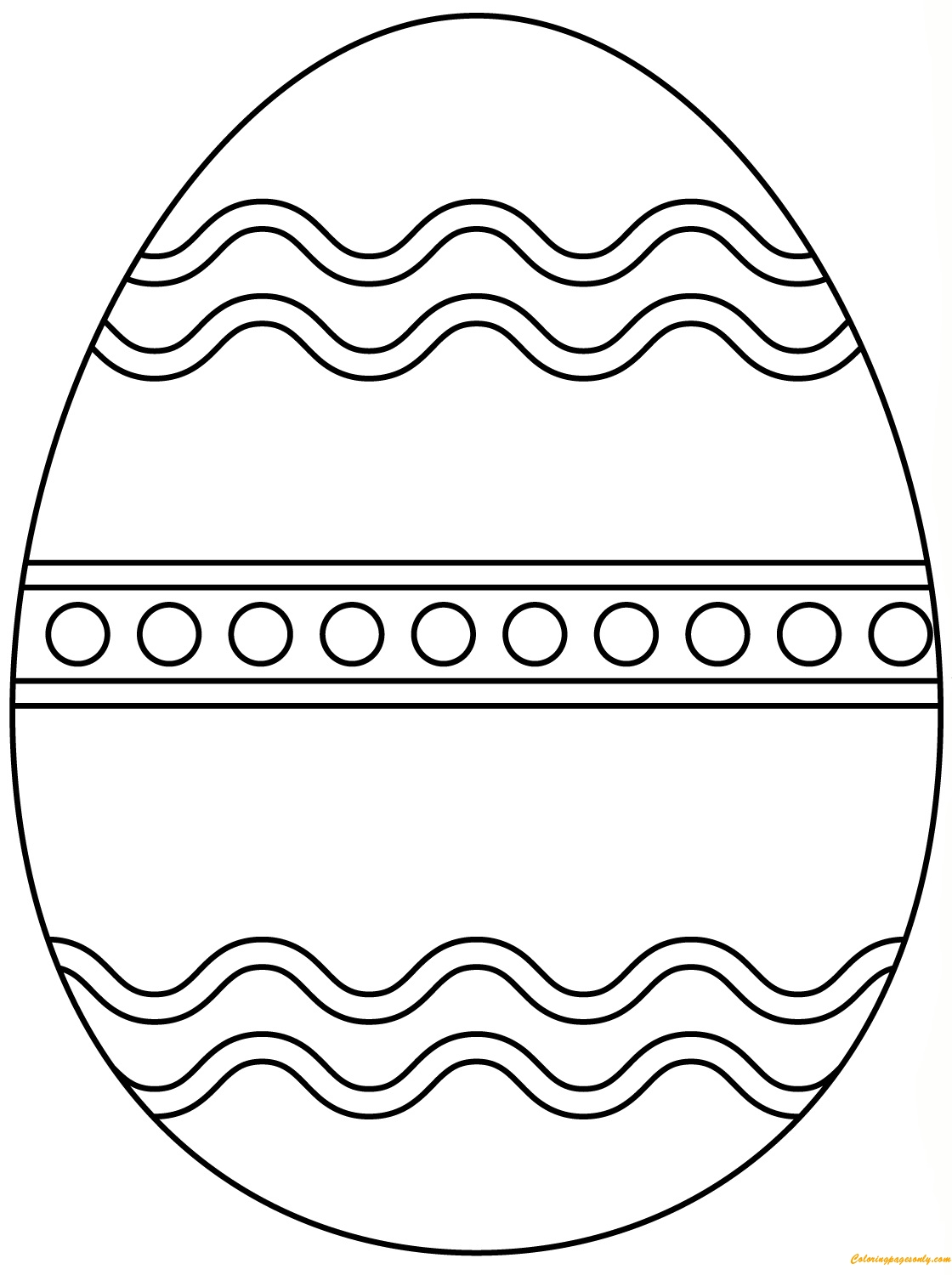 Plain Easter Egg Coloring Page Free Printable Coloring Pages