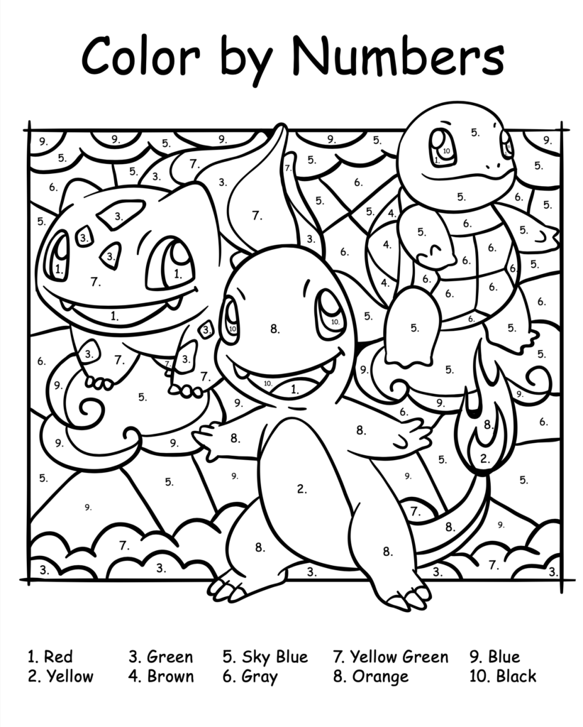 Pokemon Color By Number