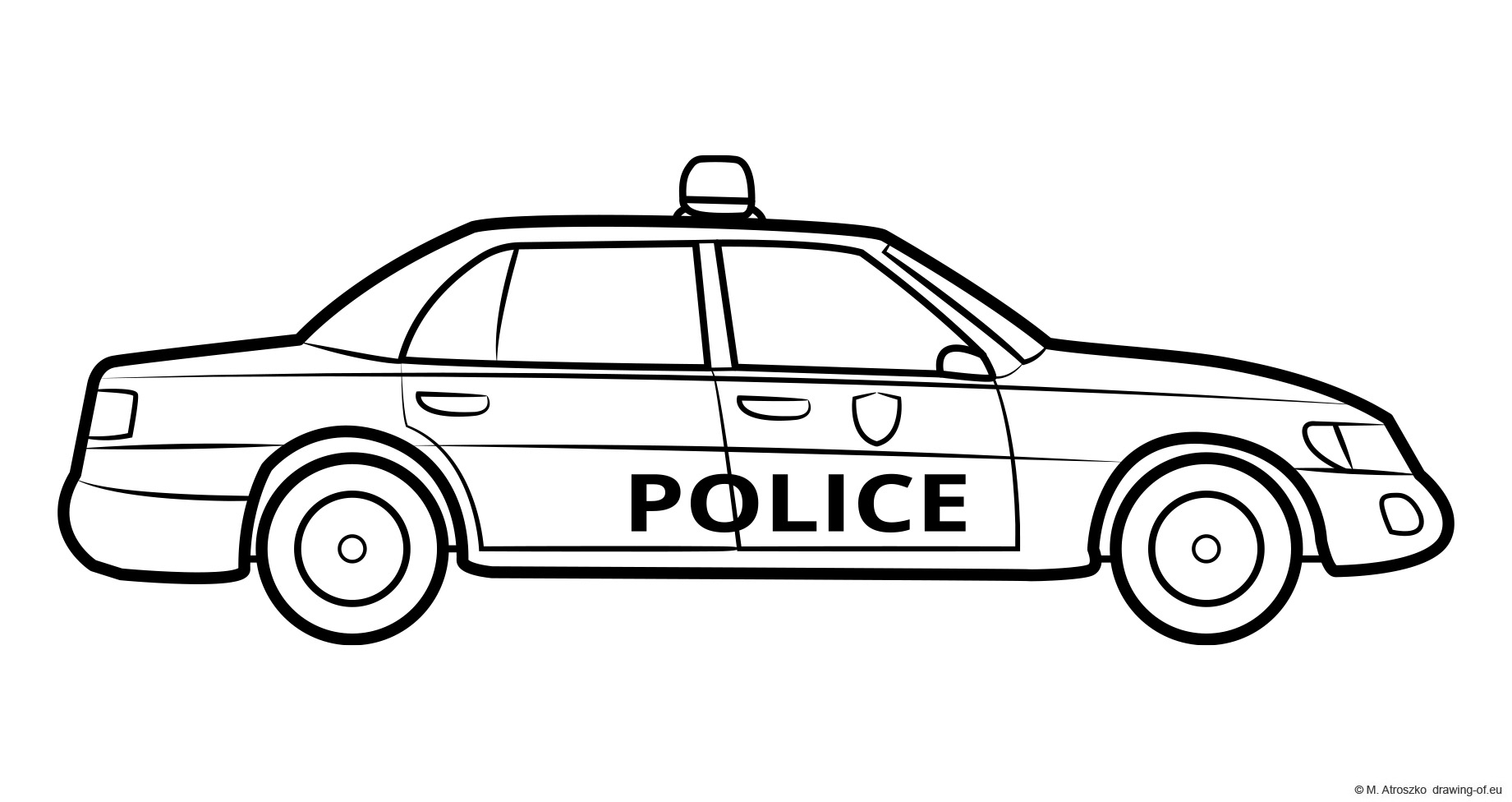 Police Car Coloring Page Drawing of eu