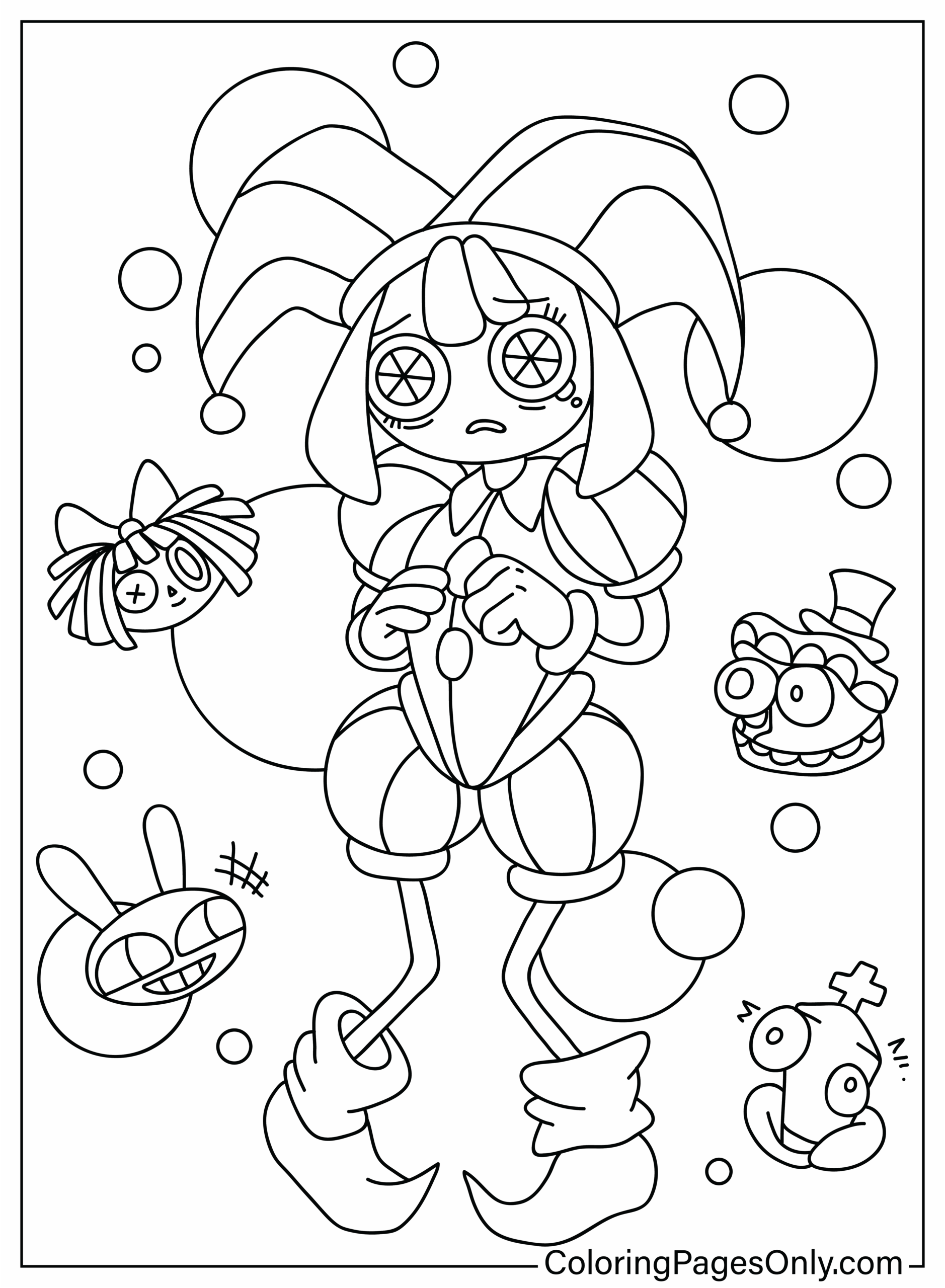 Pomni Coloring Page Printable Free Printable Coloring Pages