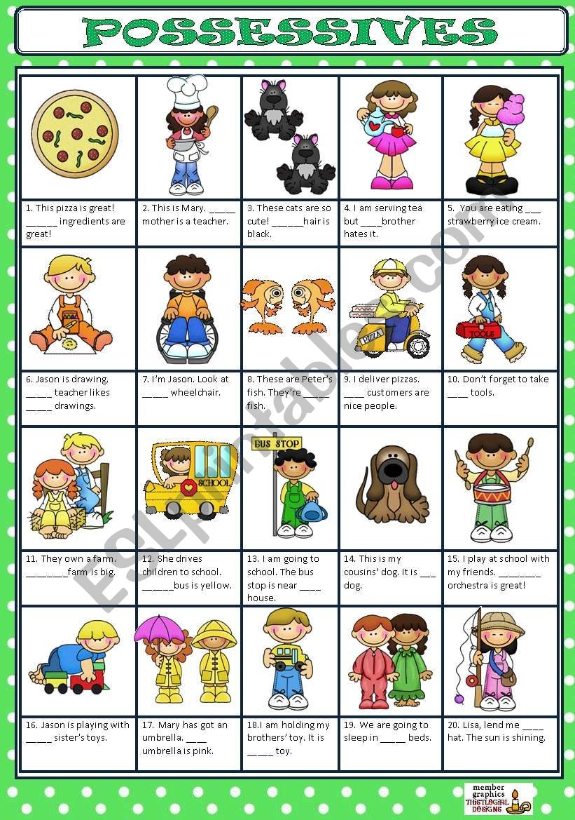 Possessive Determiners Worksheet