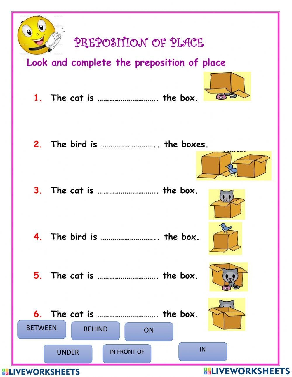 Preposition Online Exercise For Grade 2 Live Worksheets Worksheets 