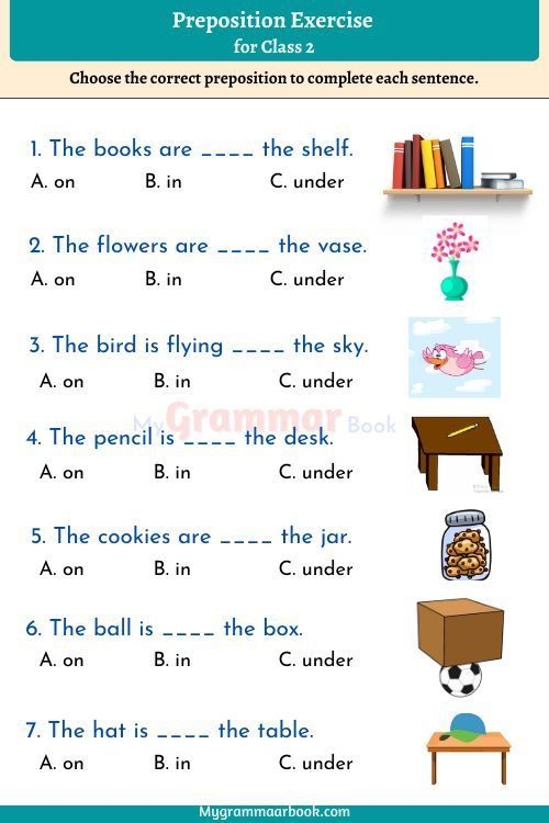 Preposition Worksheet For Class 2 Preposition Worksheets Worksheet 
