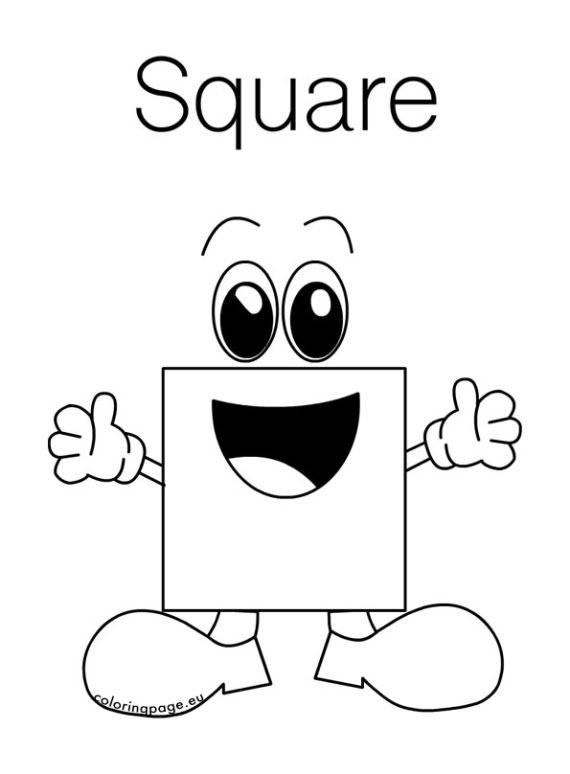 Preschool Square Coloring Page Printable Coloring Page