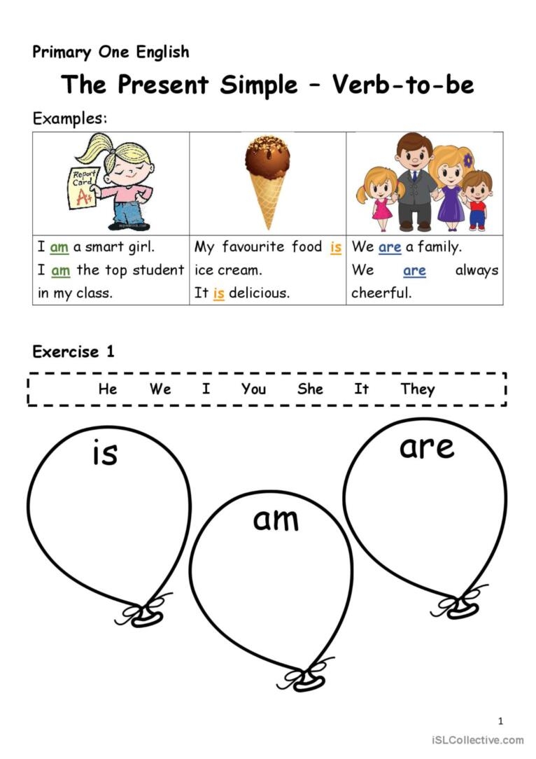 Present Simple Verb to be English ESL Worksheets Pdf Doc