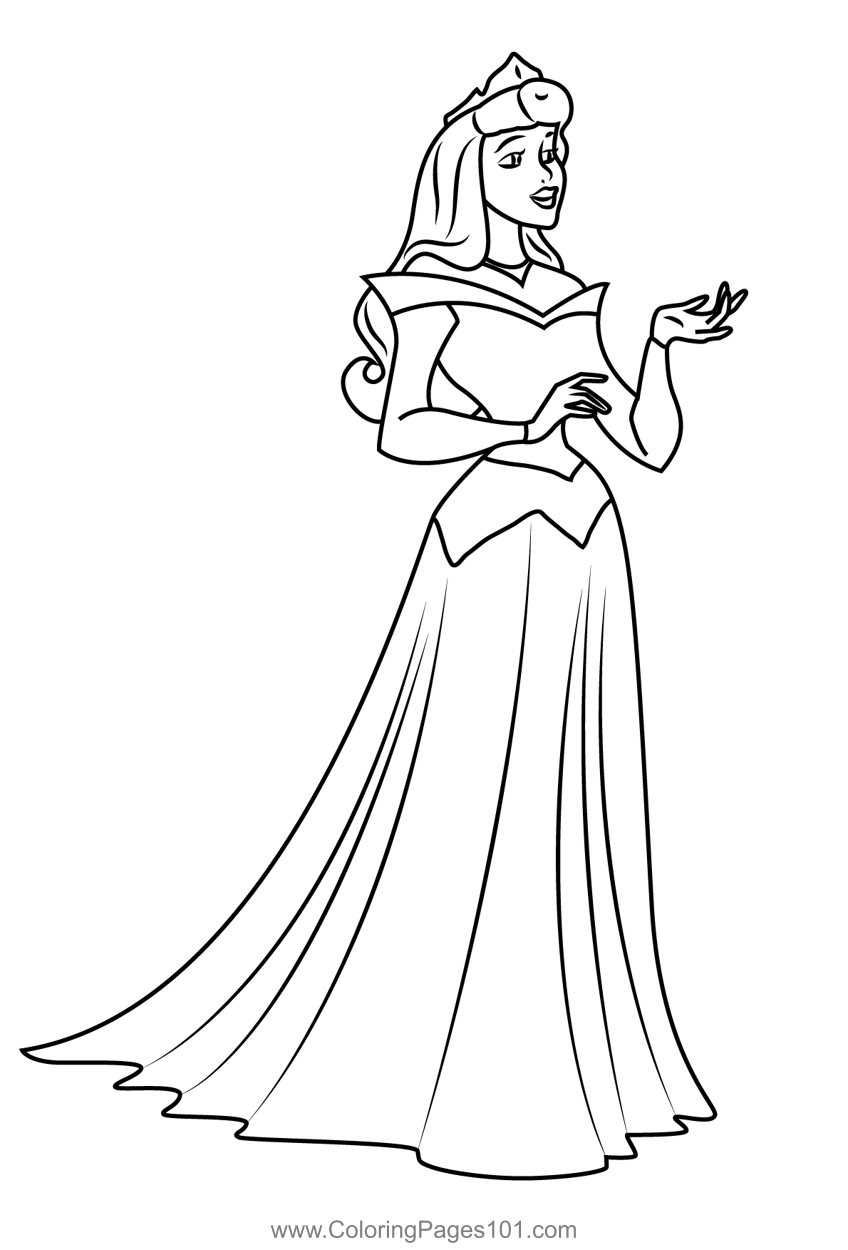 Princess Aurora The Sleeping Beauty Coloring Page For Kids Free 