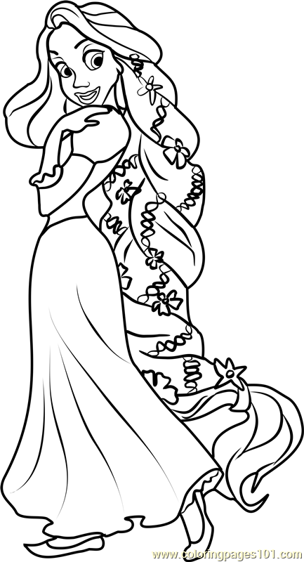 Princess Rapunzel Coloring Page Free Disney Princesses Coloring Pages 