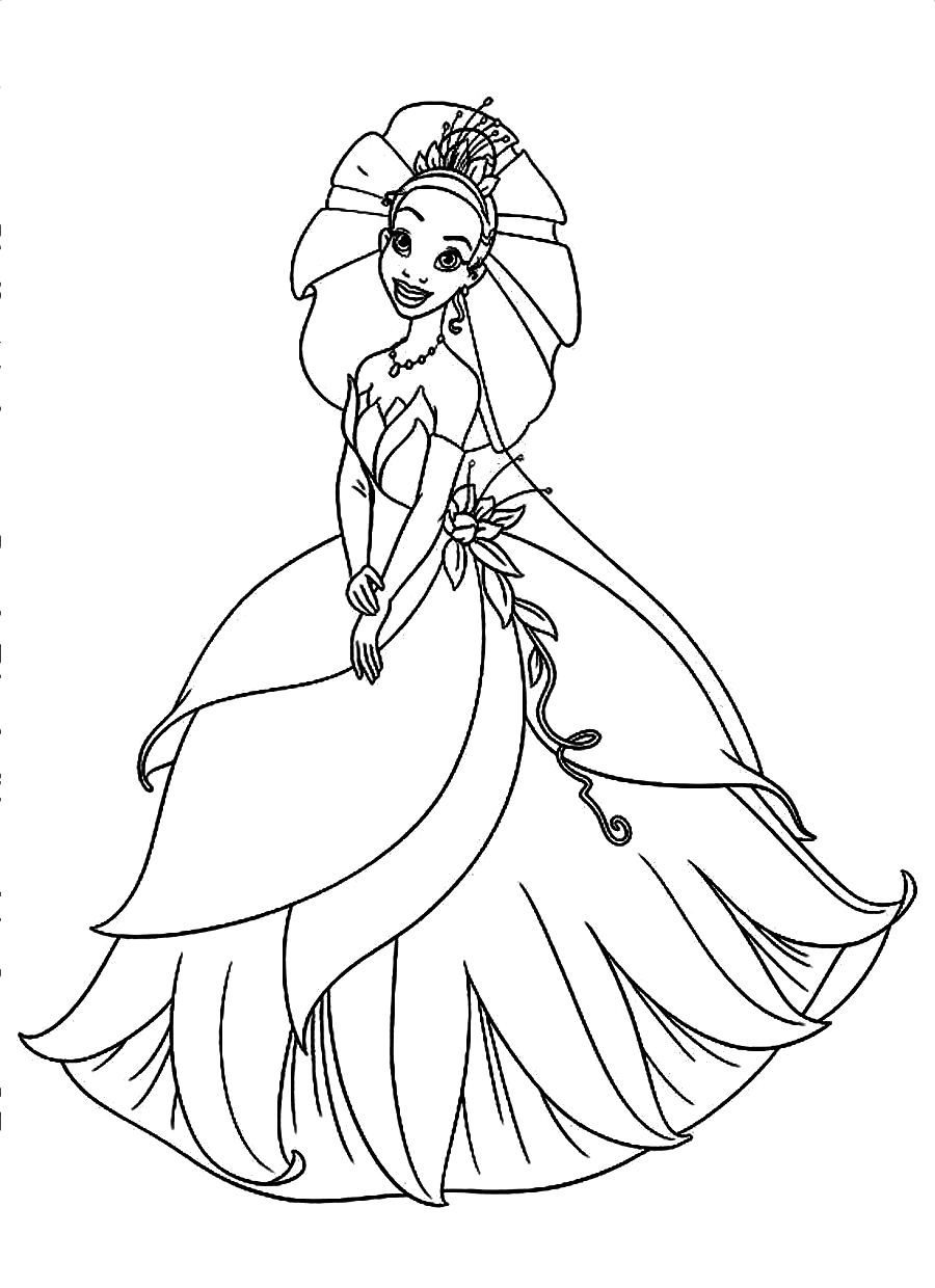 Princess Tiana Coloring Pages For Kids ColoringMe