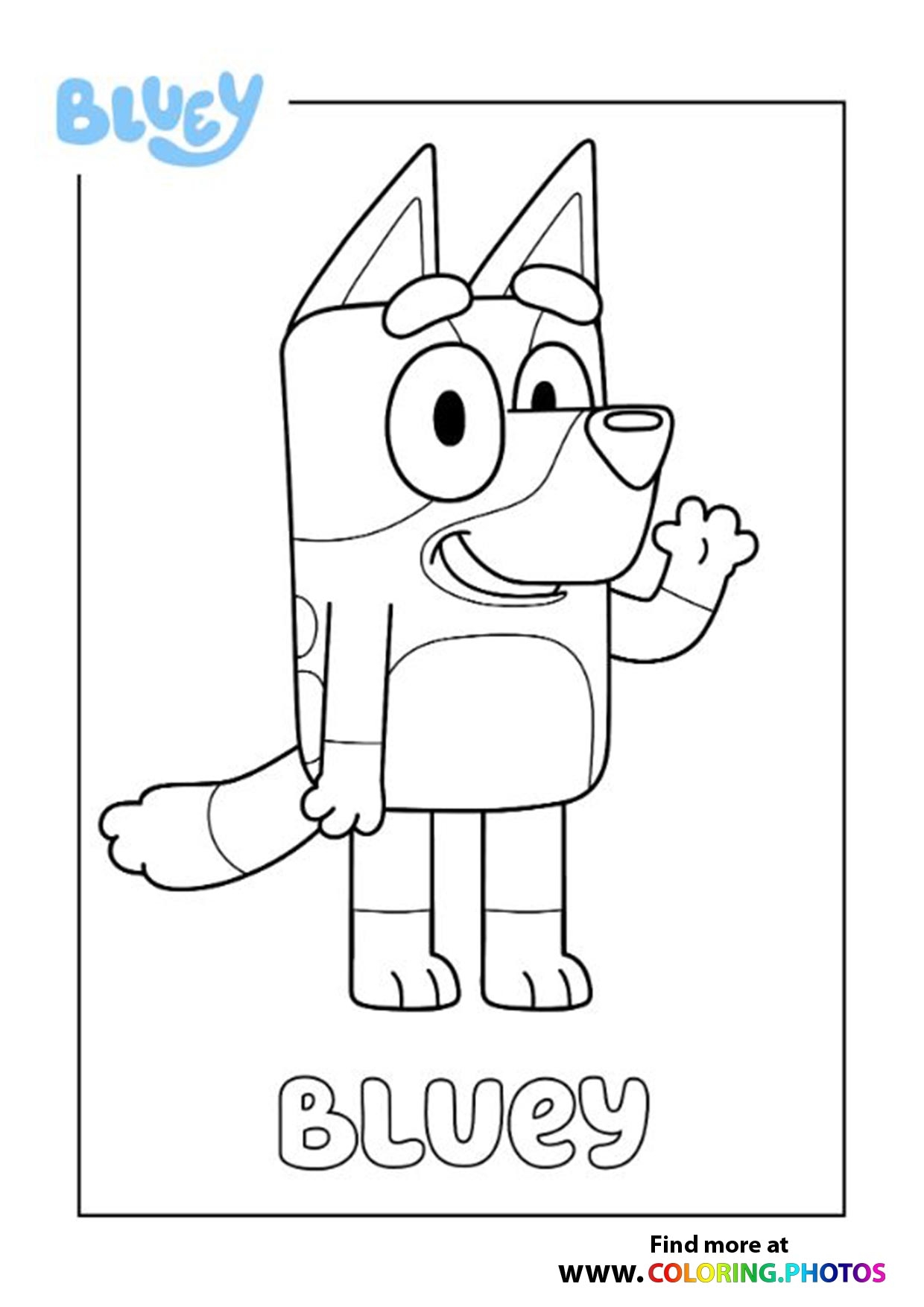 Printable Bluey And Bingo Colouring Pages