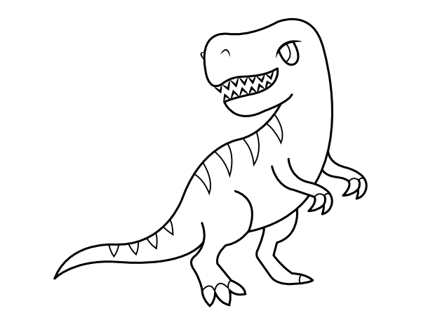 Printable Cartoon Tyrannosaurus Rex Coloring Page