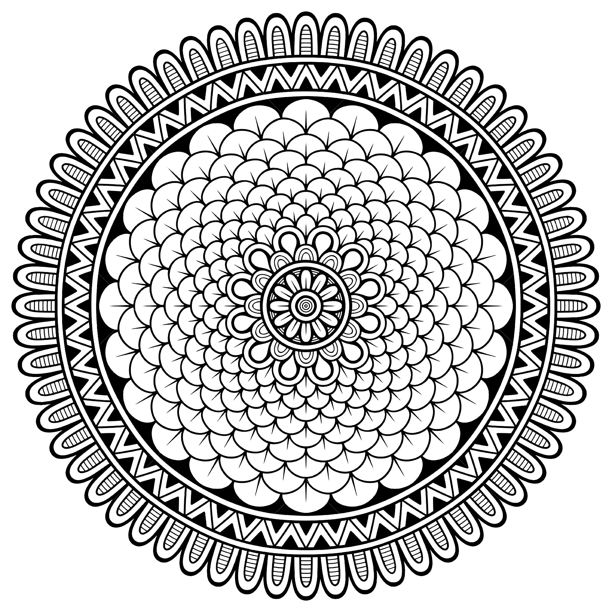 Printable Coloring Page Mandala Mandalas Mandalas