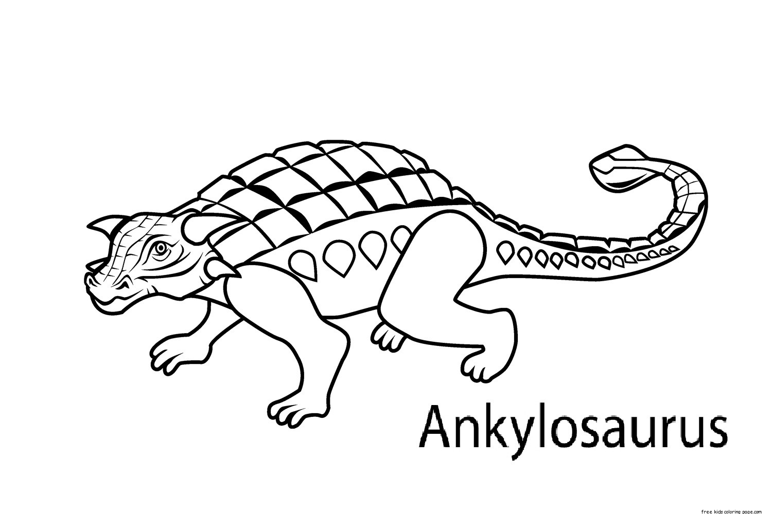 Printable Dinosaur Coloring Pages Ankylosaurus For Kids