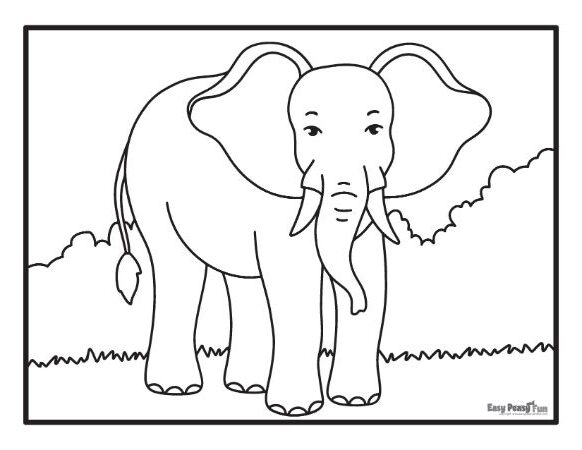 Printable Elephant Coloring Pages 30 Sheets Easy Peasy And Fun
