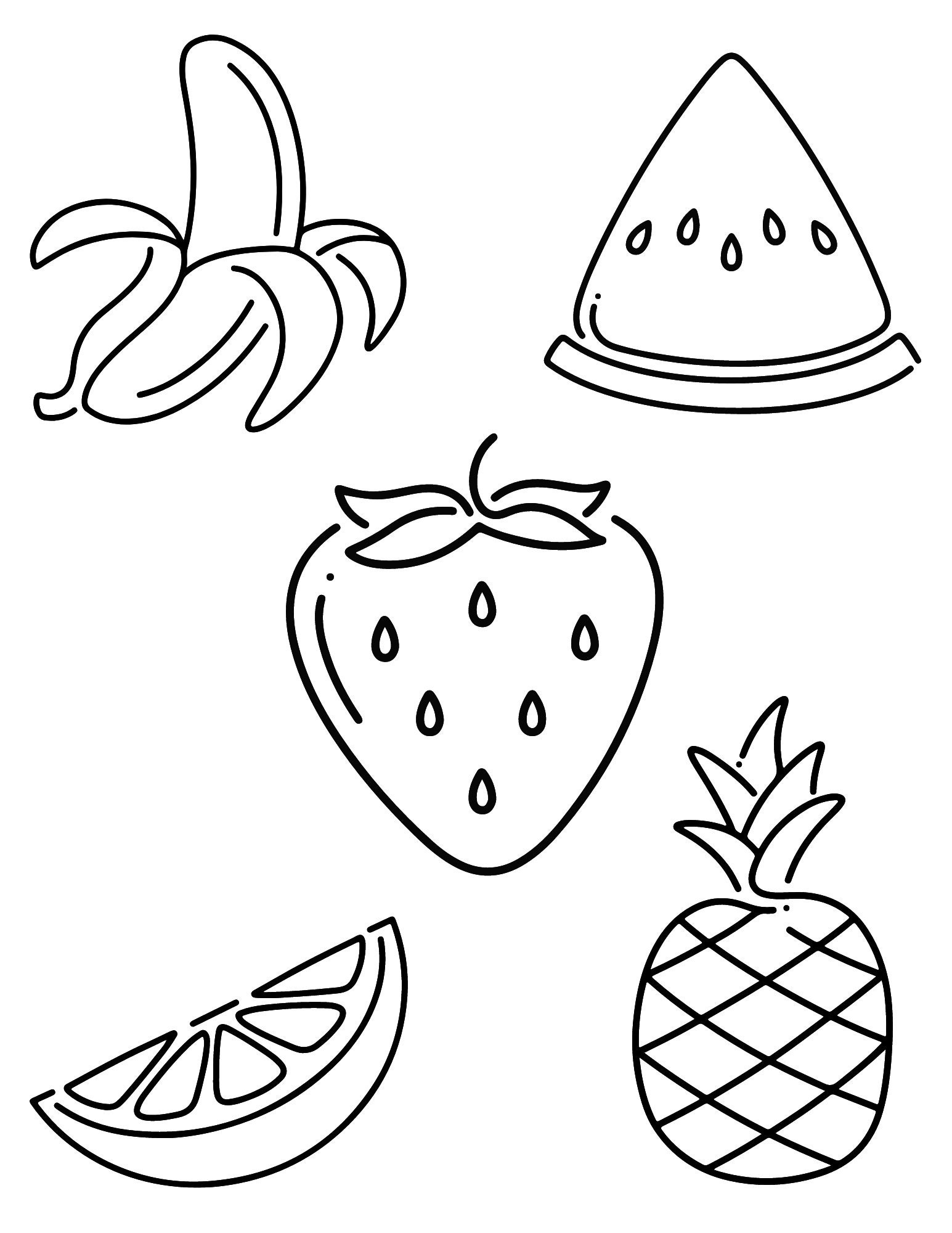Printable Fruit Coloring Page For Kids Food Coloring Nation