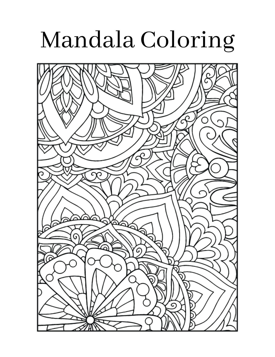 Printable Mandala Coloring Sheets Etsy