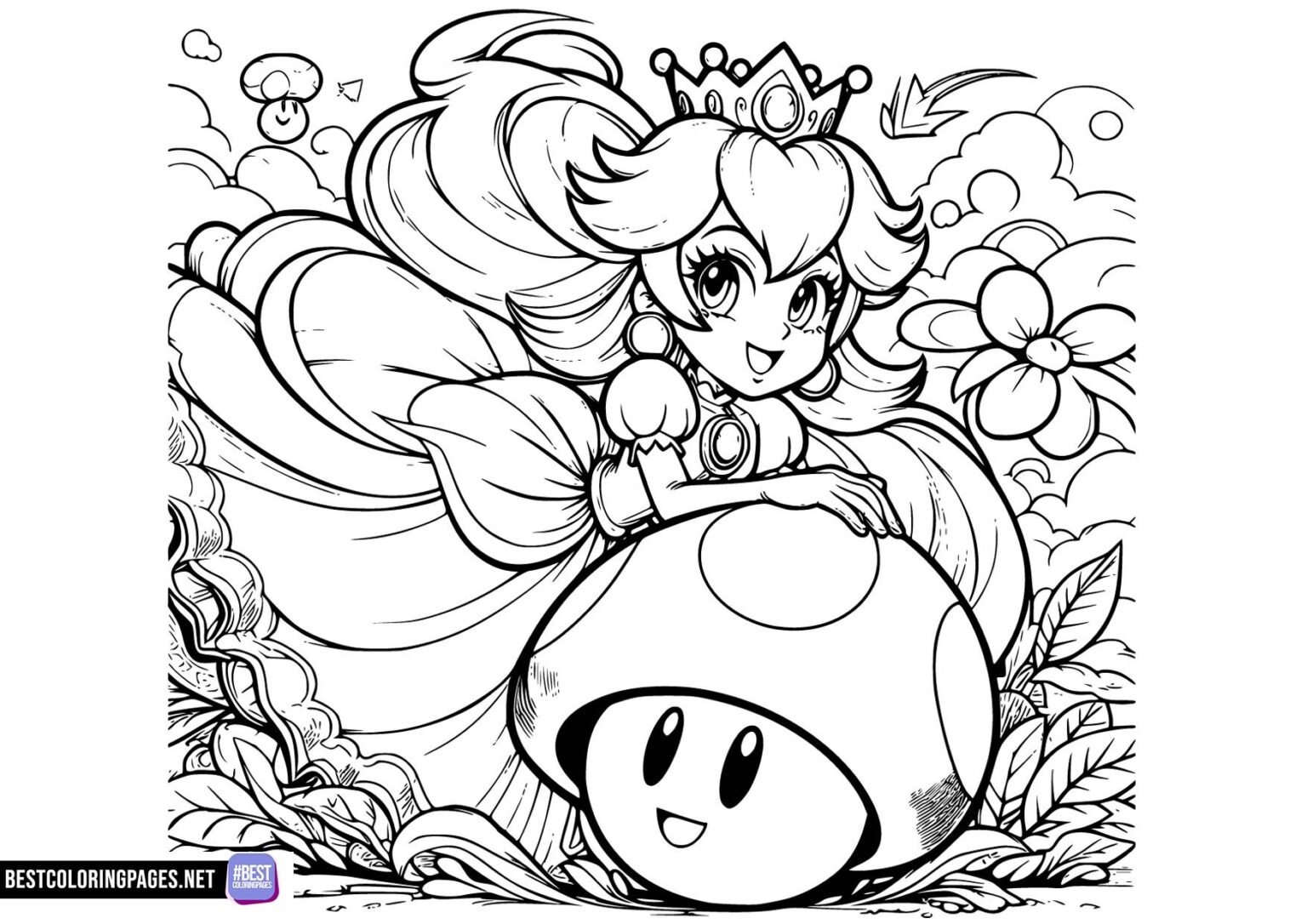 Printable Princess Peach Coloring Page For Kids Free Printable 