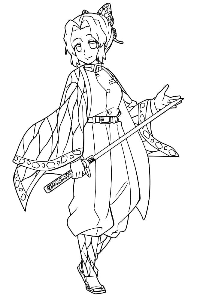 Printable Shinobu Kocho Coloring Pages Anime Coloring Pages