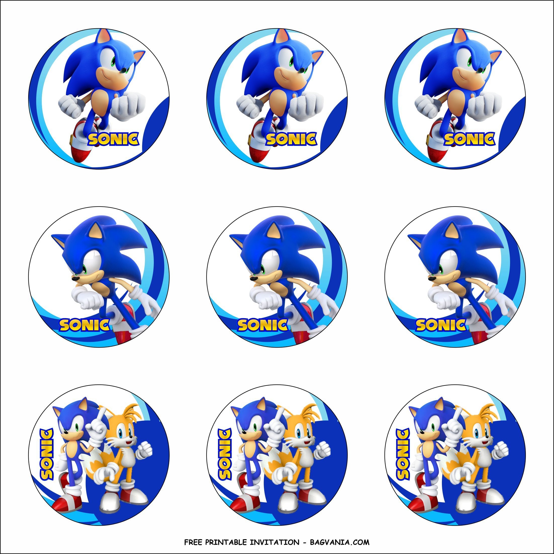 Printable Sonic The Hedgehog Cake Topper