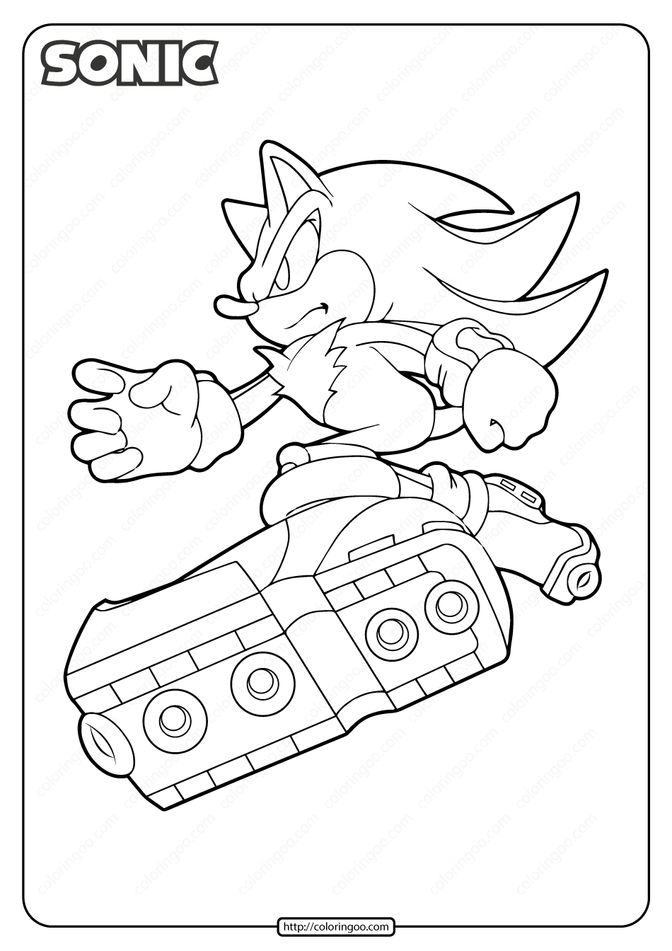 Printable Sonic The Hedgehog Pdf Coloring Pages