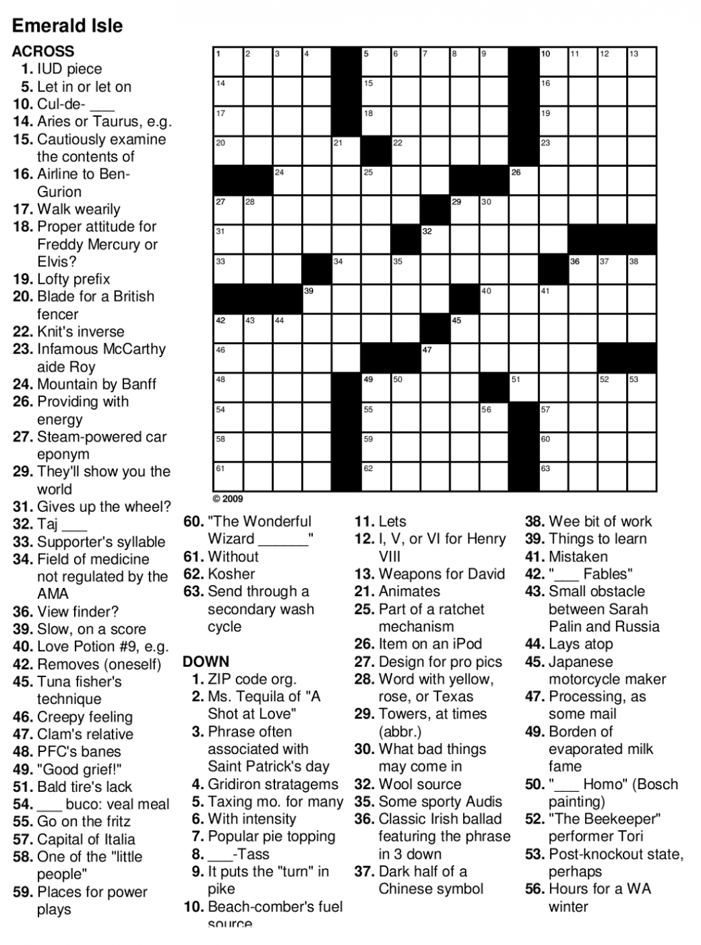 Printable Teenage Crossword Puzzles Printable Crossword Puzzles