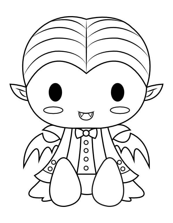 Printable Vampire Costume Coloring Page