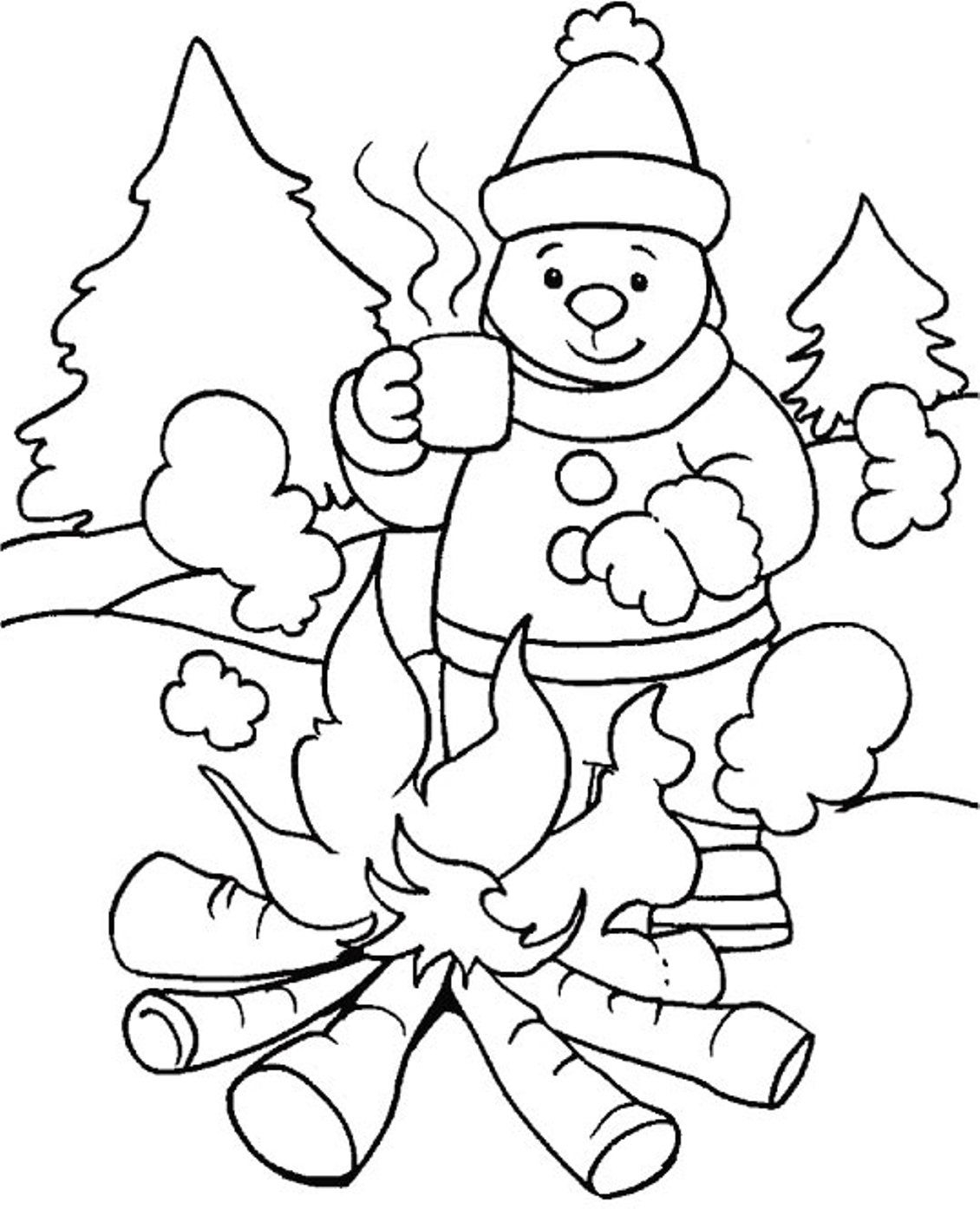 Printable Winter Scene Coloring Pages Coloring Home