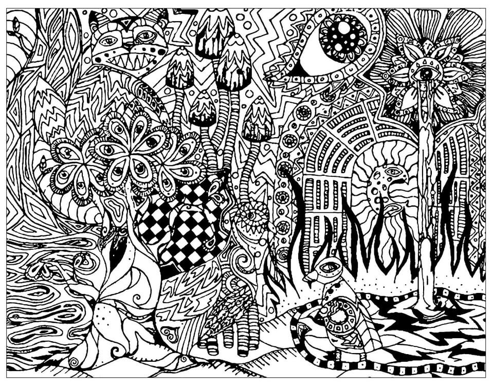Psychedelic Coloring Page Free Printable Coloring Pages For Kids