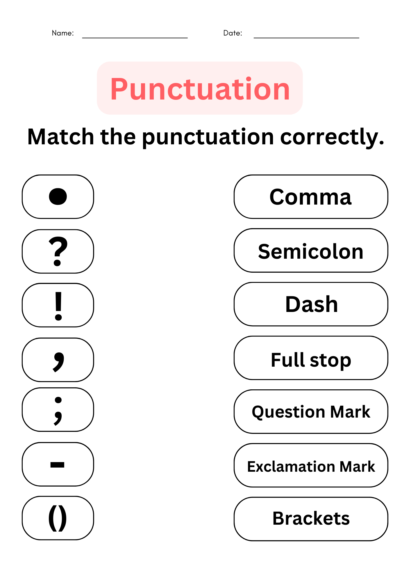 Punctuation Worksheets With Answers For Grade 1 Made By Teachers