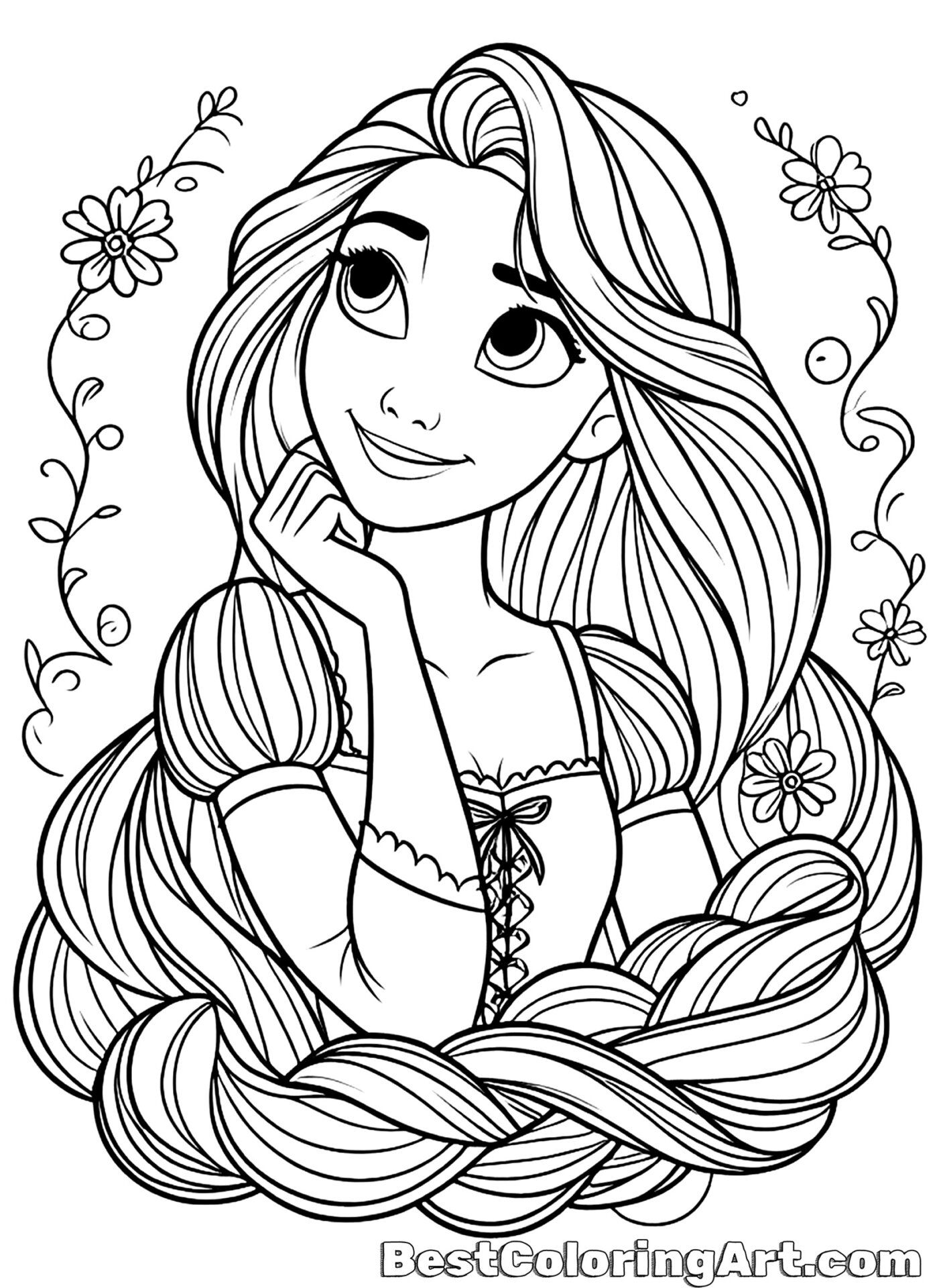 Rapunzel Coloring Page Artofit
