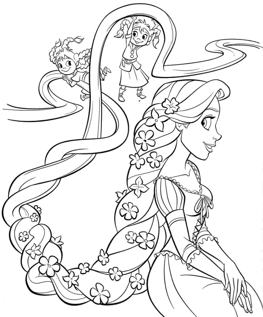 Rapunzel Coloring Page Jaweraid