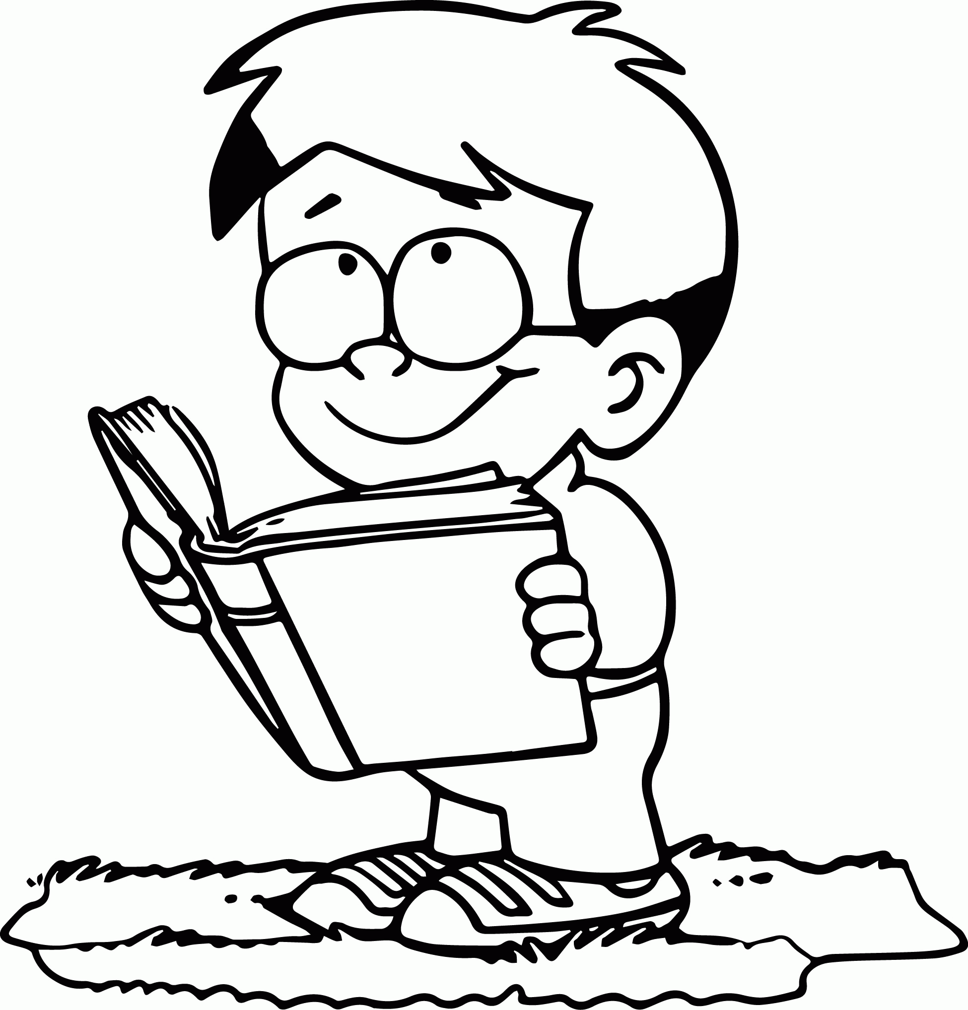 Read Book Boy Coloring Page Sheet Printable Wecoloringpage Coloring