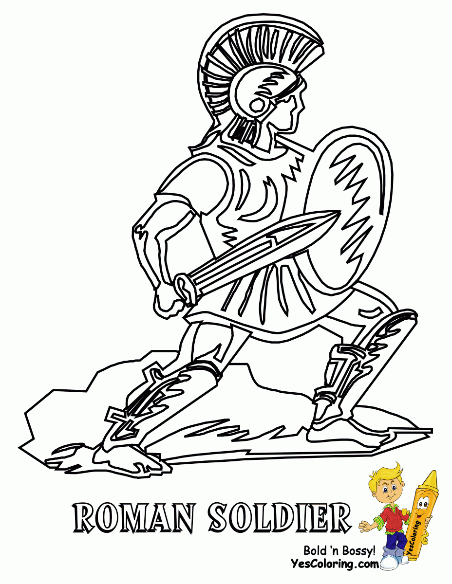 Roman Soldier Coloring Pages Coloring Home