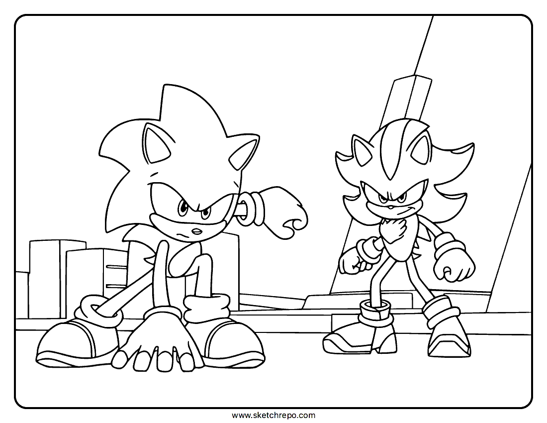 Shadow Sonic Coloring Page Sketch Repo