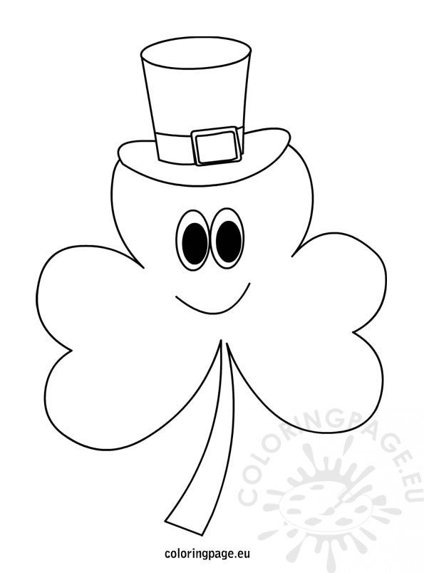 Shamrock With Hat Coloring Page Coloring Page