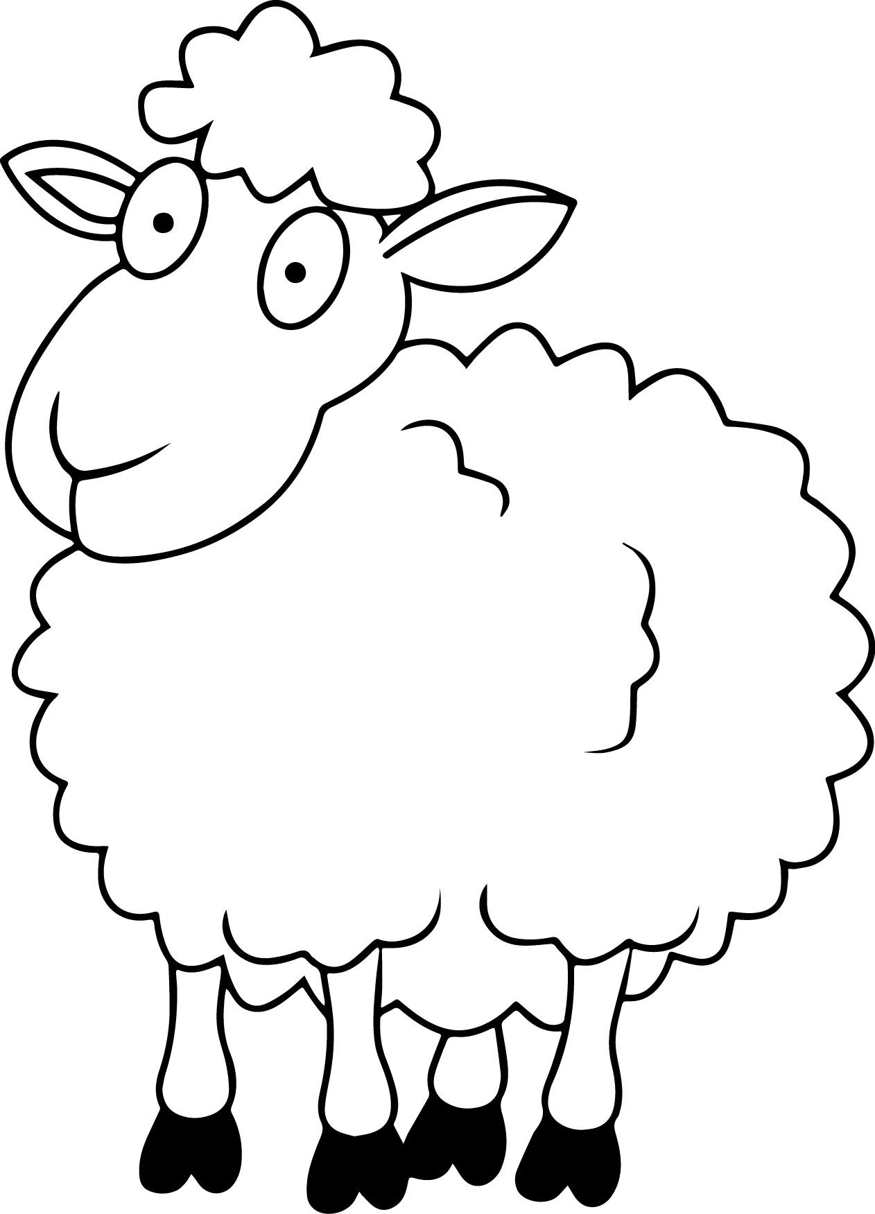 Sheep Outline Coloring Page Coloring Home
