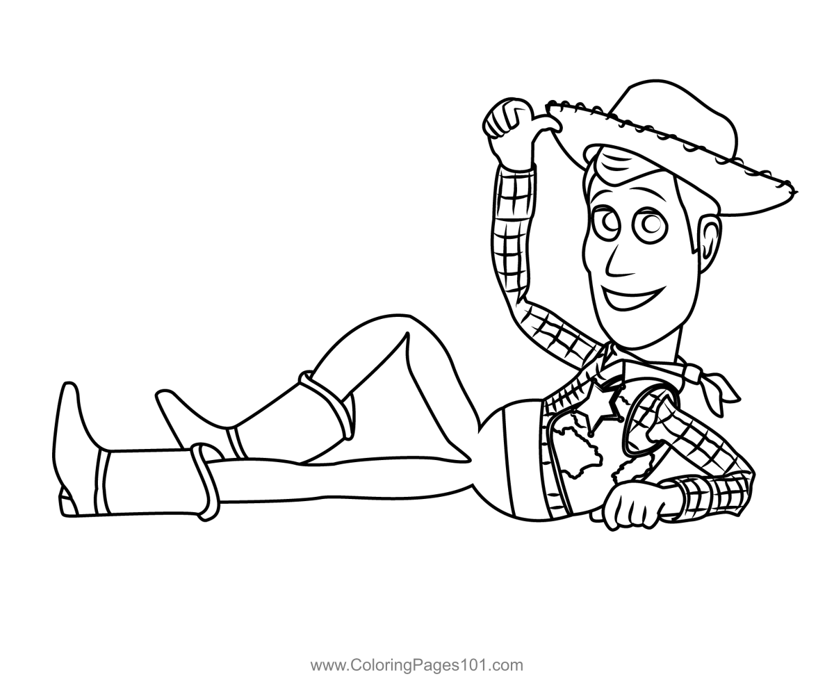 Sheriff Woody Relaxing Coloring Page For Kids Free Toy Story 